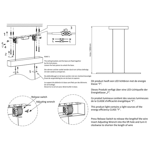 Bande 3995BR hanglamp – bronzen eyecatcher met lift en dimmers