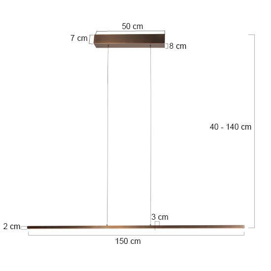 Bande 3995BR hanglamp – bronzen eyecatcher met lift en dimmers