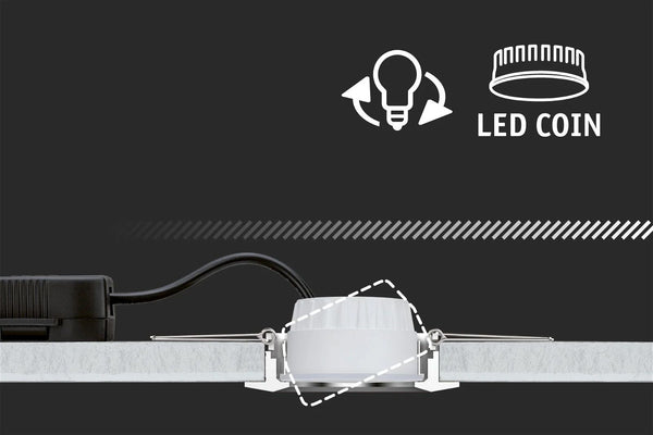 Premium ebl set coin slim rond stijf led 3x6,8w 2700 k 230 v 51 mm staal geb/alu