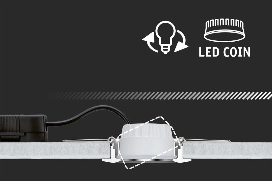 Premium ebl set coin slim rond stijf led 3x6,8w 2700 k 230 v 51 mm staal geb/alu