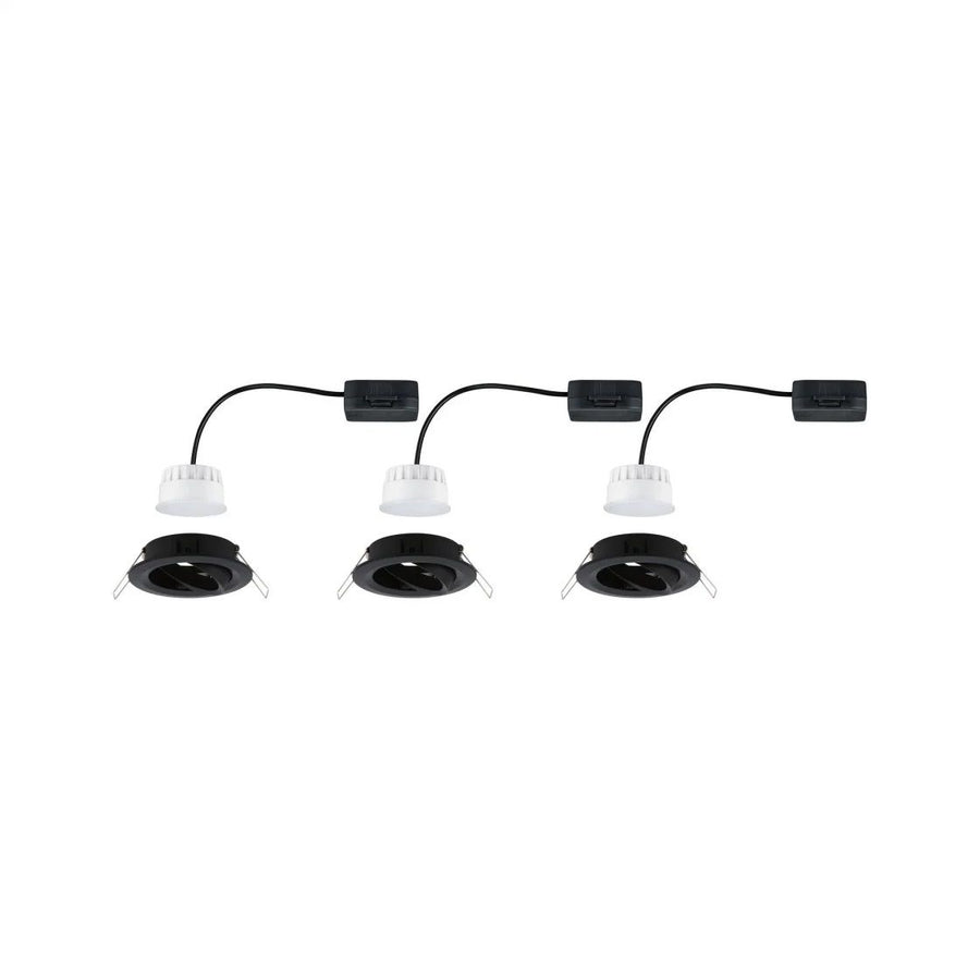 Inblp nova coin rond zwenkbaar led 3x6,5w 2700k 230v zwart mat/alu