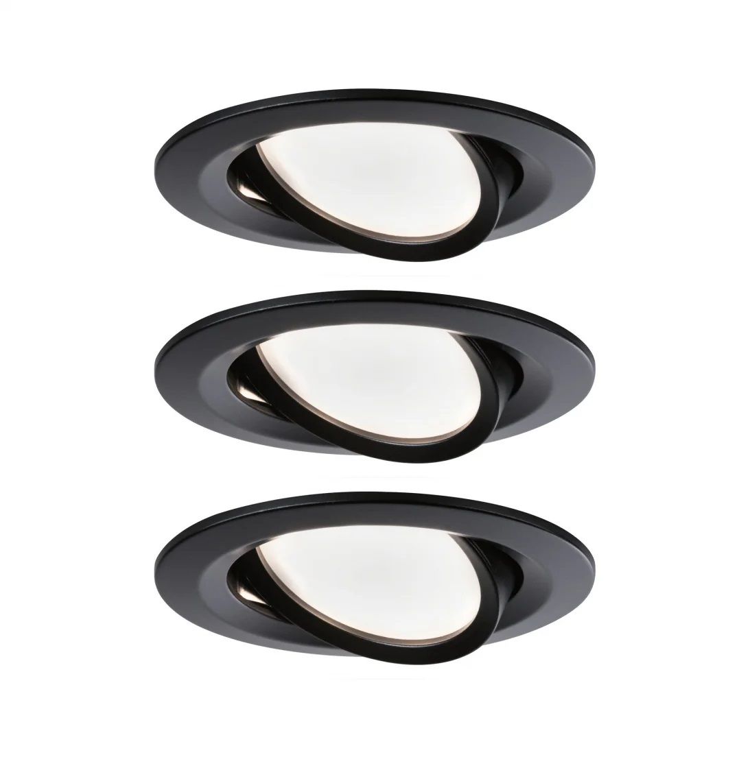 Inblp nova coin rond zwenkbaar led 3x6,5w 2700k 230v zwart mat/alu