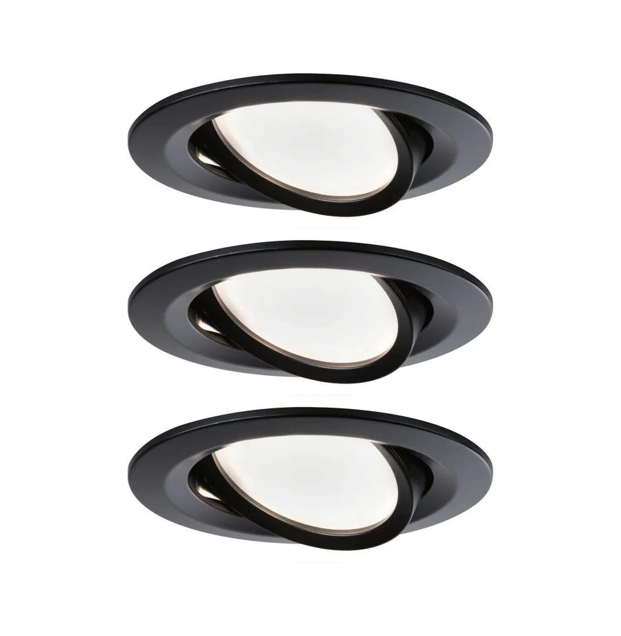 Inblp-set Nova Plus Coin dim rond zwb 3x6W 2700K 230V 51mm zwart mat/alu