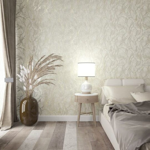 Behang met metallic marmer aderen