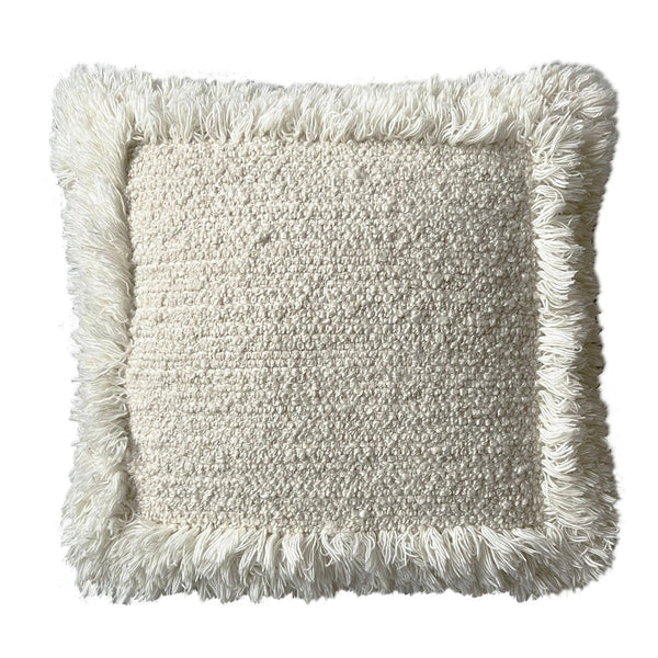 Malagoon sierkussen eboya - gebroken wit - 50x50cm 100% wol
