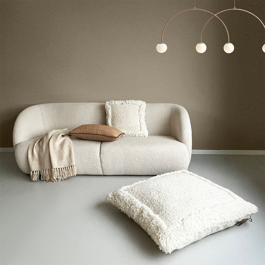 Malagoon vloerkussen eboya - gebroken wit - 90x90cm 100% wol