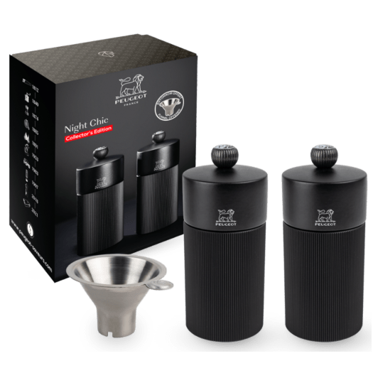 Coffret duo line pm+zm 12cm mat zwart+trechter inox