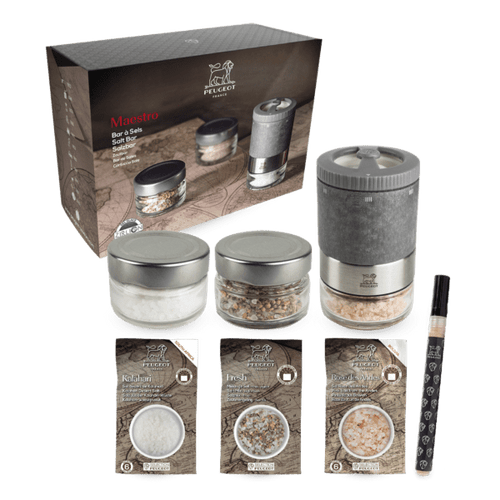 Coffret maestro zoutmolen + 3 zouten (kalahari, rose des andes, m?ange fra?heur)