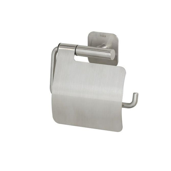 Colar Toiletrolhouder met klep RVS geborsteld