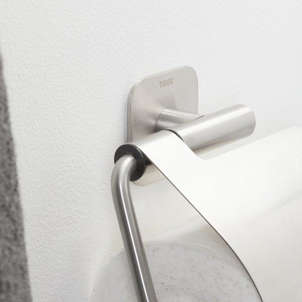 Colar Toiletrolhouder met klep RVS geborsteld
