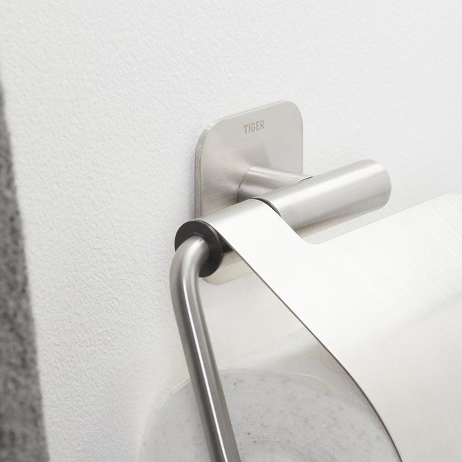 Colar Toiletrolhouder met klep RVS geborsteld