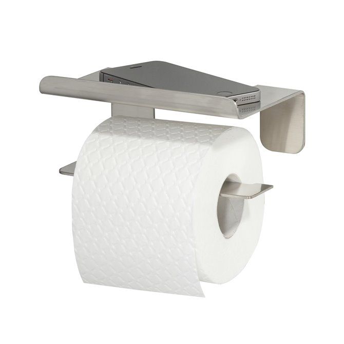 Colar Toiletrolhouder met planchet RVS geborsteld