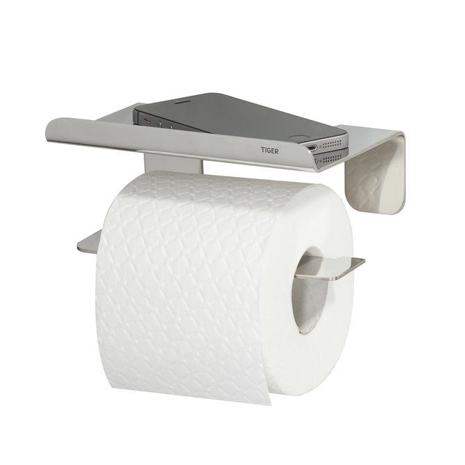 Colar Toiletrolhouder met planchet RVS gepolijst
