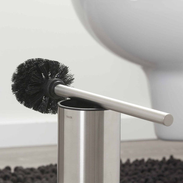 Colar Toiletborstel met houder vrijstaand RVS geborsteld