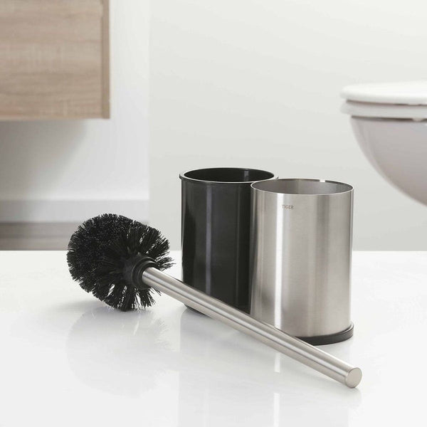 Colar Toiletborstel met houder vrijstaand RVS geborsteld