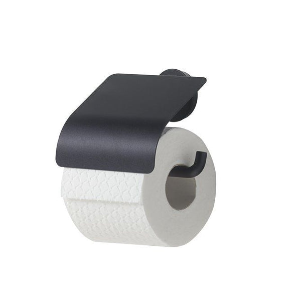 Urban Toiletrolhouder met klep Zwart