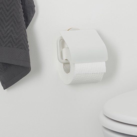Urban Toiletrolhouder met klep Wit