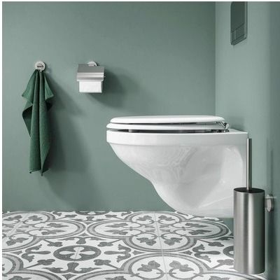 Noon Toiletrolhouder met klep RVS geborsteld