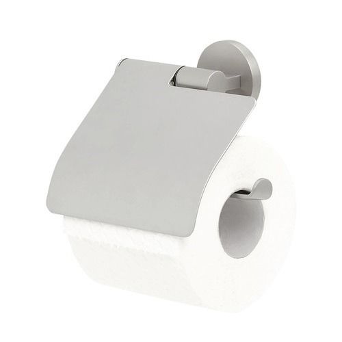 Noon Toiletrolhouder met klep RVS geborsteld