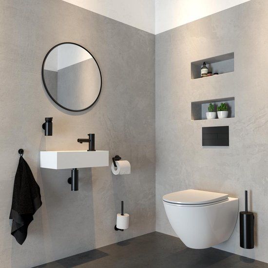 Noon Toiletrolhouder zonder klep Zwart