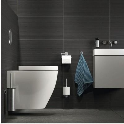 Noon Toiletborstel met houder RVS geborsteld