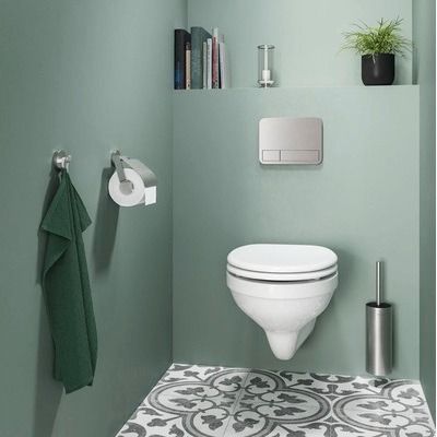 Noon Toiletborstel met houder RVS geborsteld