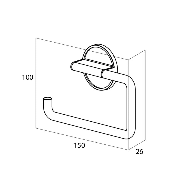 Tune Toiletrolhouder zonder klep Messing geborsteld / Zwart