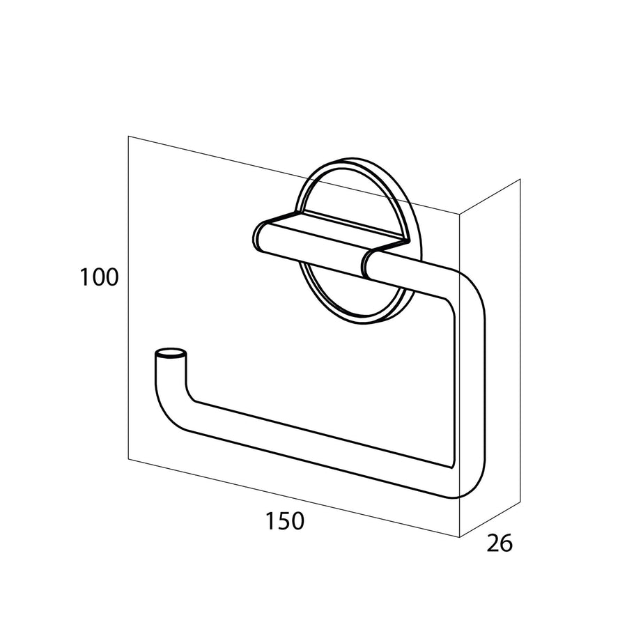 Tune Toiletrolhouder zonder klep Messing geborsteld / Zwart