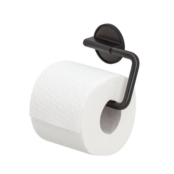 Tune Toiletrolhouder zonder klep Zwart metaal geborsteld / Zwart