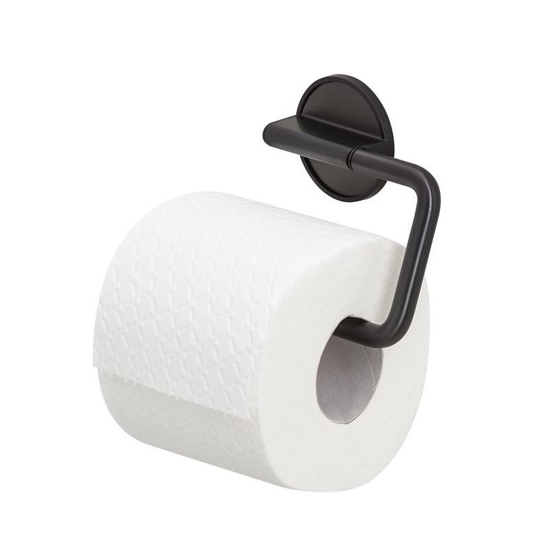 Tune Toiletrolhouder zonder klep Zwart metaal geborsteld / Zwart