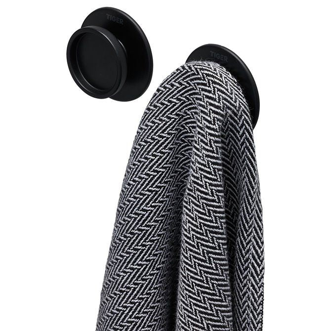 Tess Handdoekhaak Zwart (2 stuks)