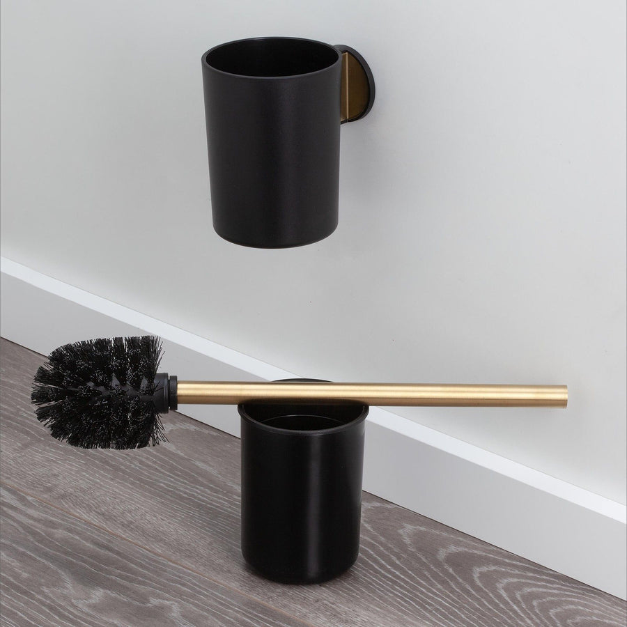 Tune Toiletborstel met houder Messing geborsteld / Zwart
