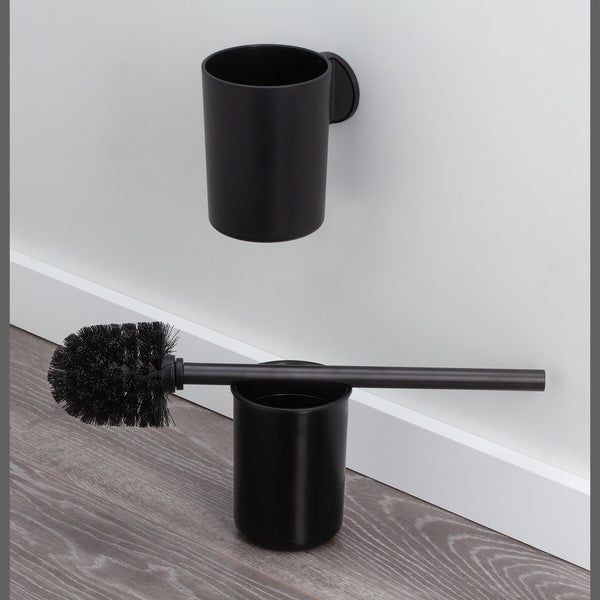 Tune Toiletborstel met houder Zwart metaal geborsteld / Zwart