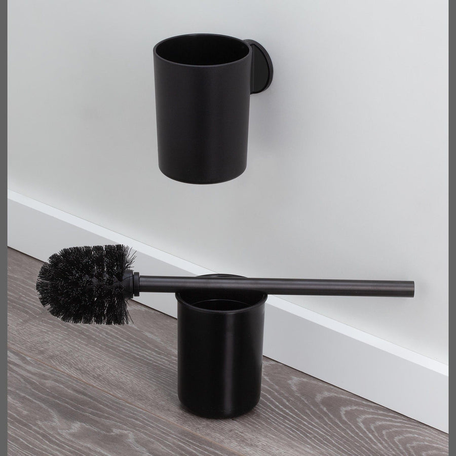 Tune Toiletborstel met houder Zwart metaal geborsteld / Zwart