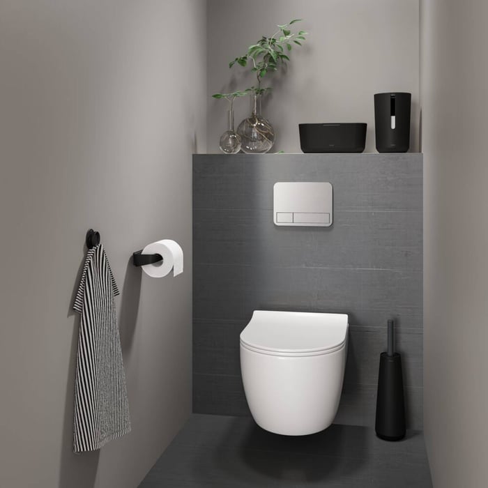 Tess Toiletrolhouder zonder klep Zwart