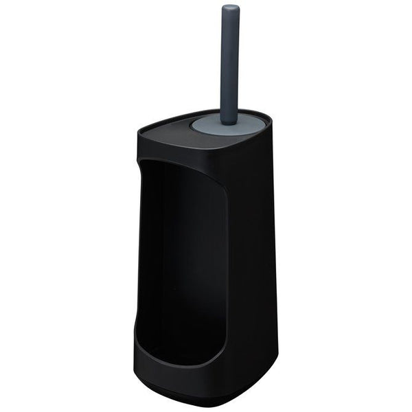 Tess Toiletborstelhouder met opbergfunctie vrijstaand en Swoop® borstel flexibel Zwart / Antraciet