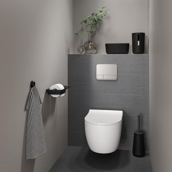 Tess Toiletborstelhouder met Swoop® borstel flexibel Zwart / Antraciet
