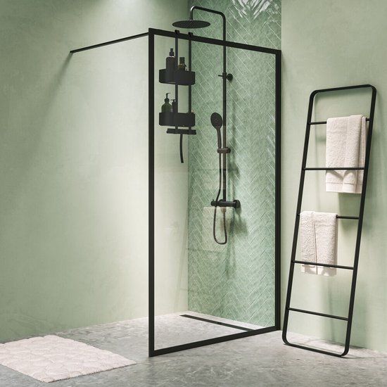 2-Store Ophangbaar doucherek 25 cm Zwart