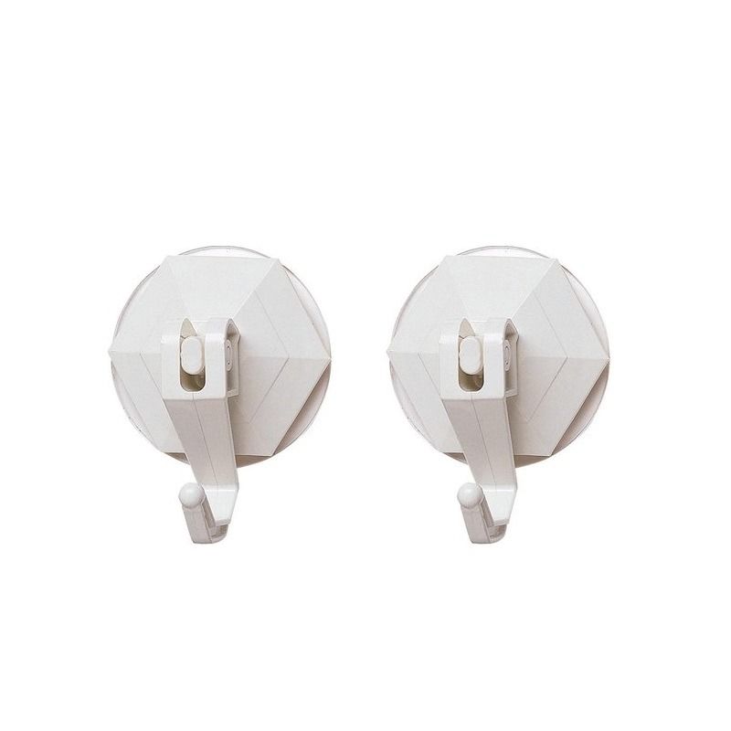 Handdoekhaak met zuignap en hevel Wit (2 stuks)