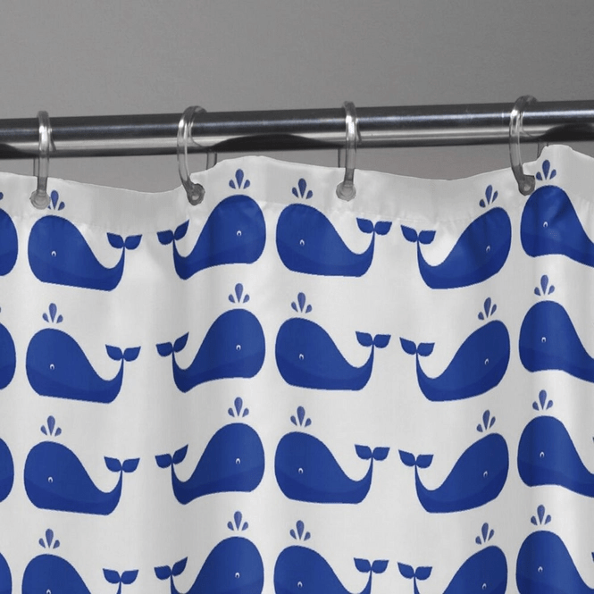 Whale Douchegordijn 180x200 cm PEVA Blauw