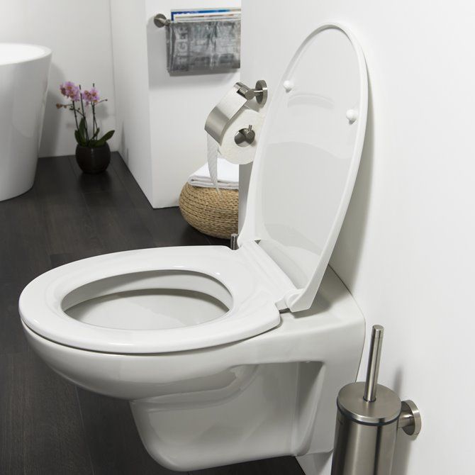 Pasadena Toiletbril met deksel Thermoplast Wit