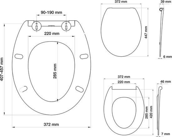 Blade Toiletbril met deksel Duroplast Wit