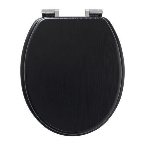 Blackwash Toiletbril met deksel MDF Zwart