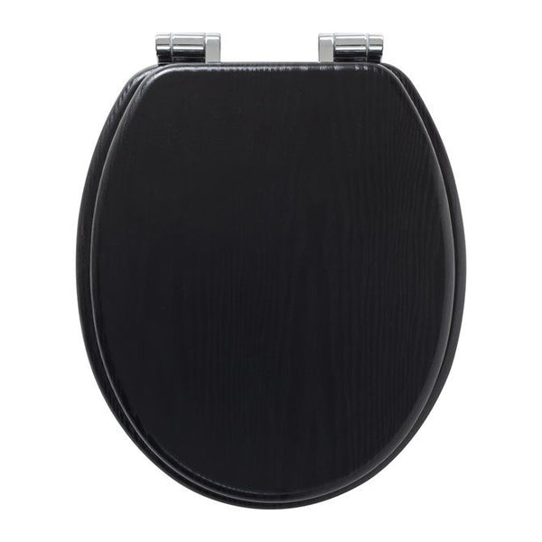 Blackwash Toiletbril met deksel MDF Zwart