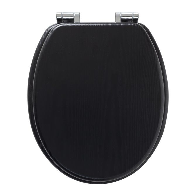 Blackwash Toiletbril met deksel MDF Zwart