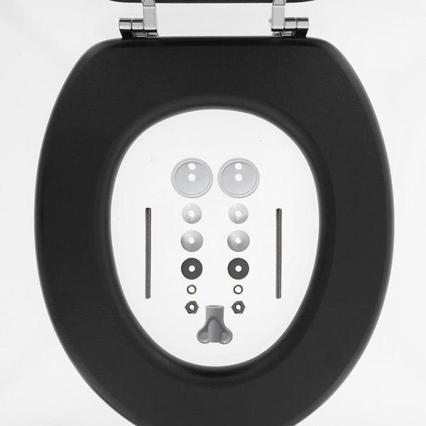 Leatherlook Toiletbril met deksel MDF Zwart