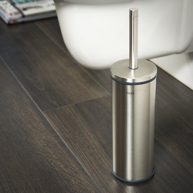 Boston Toiletborstel met houder vrijstaand RVS geborsteld