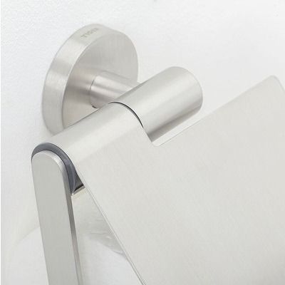 Boston Toiletrolhouder met klep RVS geborsteld
