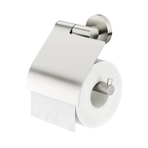Boston Toiletrolhouder met klep RVS geborsteld