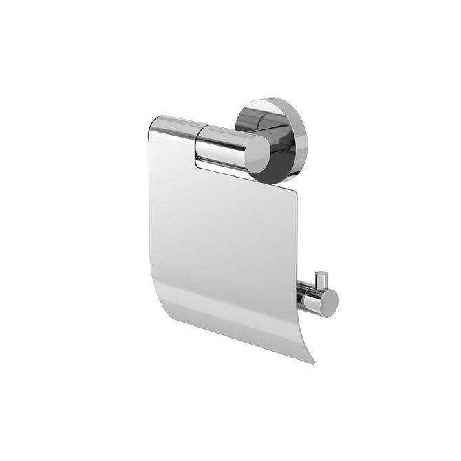 Boston Toiletrolhouder met klep RVS gepolijst